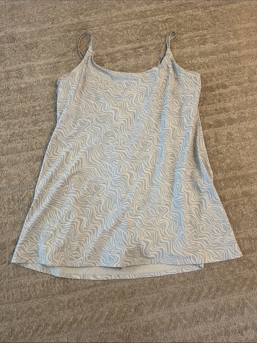 Abercrombie and Fitch Wave-Print Mini Blue and White Travelers Dress XL